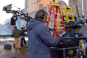 Crane at high-budget video shoot