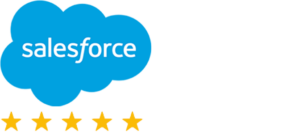 Salesforce company logo in blue with stars