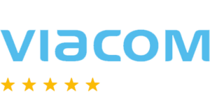 Viacom company logo in blue with yellow stars